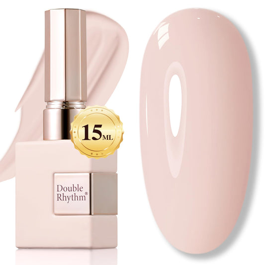 Double Rhythm Gel Polish Translucent Sheer Neutral Natural Light Milky Same Color Same Bottle 15ML Jelly UV Gel Polish Art DIY at Home (Nude Beige-A1119)