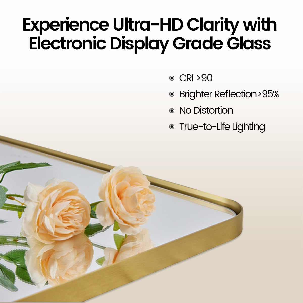 ANDY STAR 28"x36" Brushed Gold Bathroom Mirror for Wall, Brass Metal Framed Pivoting Bathroom Vanity Mirror with Rounded Corner, Tilt Rectangle Wall Mirrors Hangs Vertically Only(Overall 31.75" x 36")