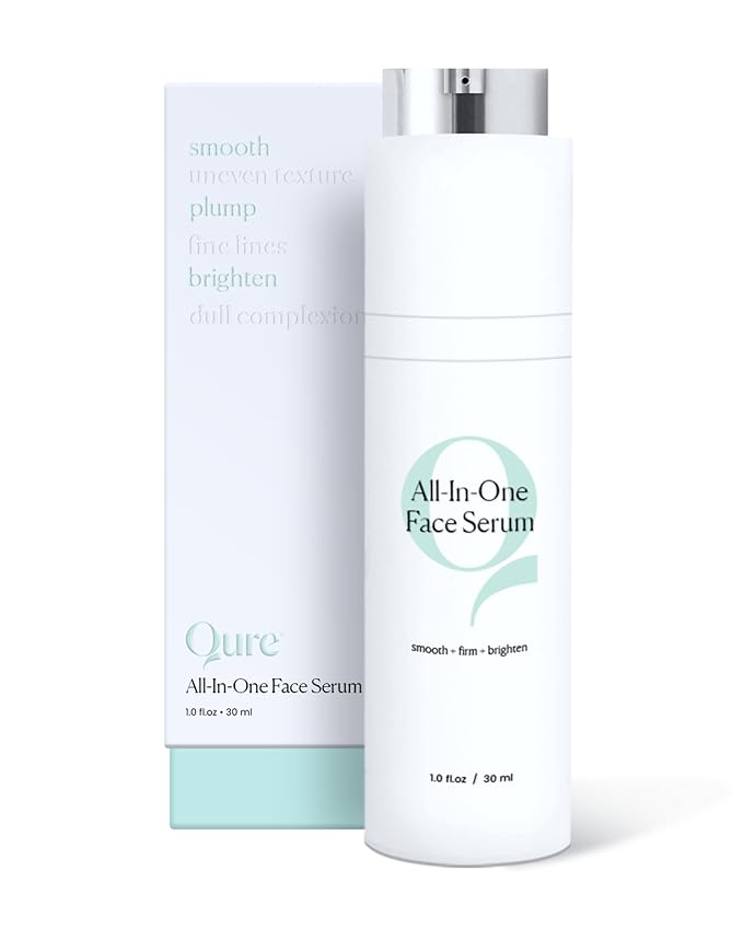 Qure All In One Hyaluronic Acid Serum for Face, Facial Serum With Niacinamides, Retinol, Lactic & Mandelic Acid, Bakuchiol, Peptides & Vitamin C Formulated For Fine Lines & Wrinkles