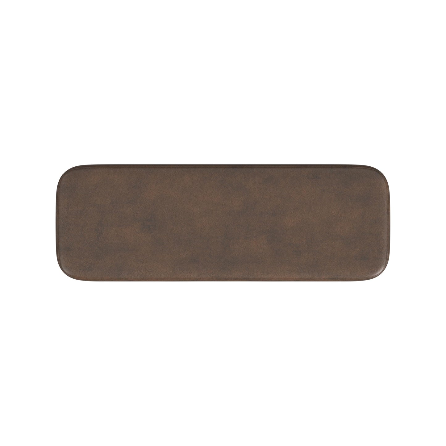 HomePop Upholstered Storage Bench with Metal Leg Home Décor|Bench with Storage for Living Room & Entryway - Brown Faux Leather