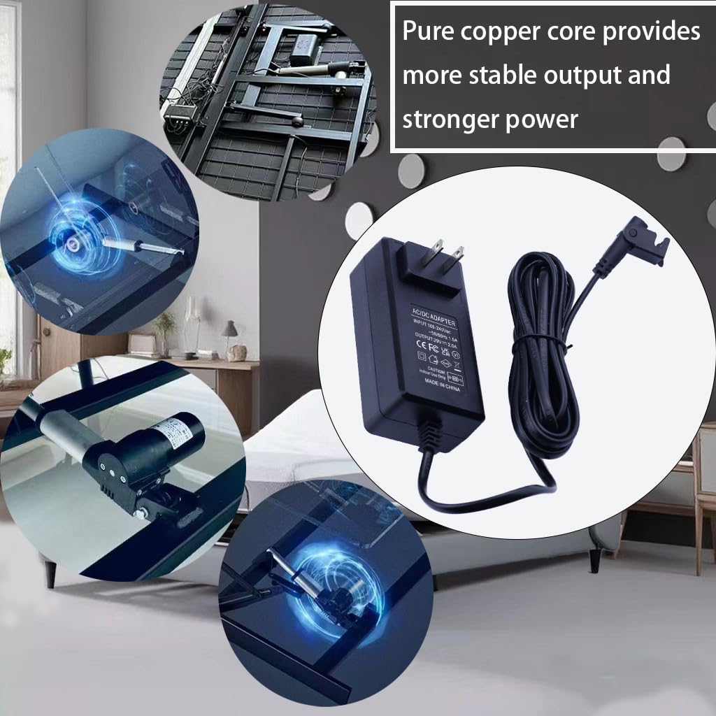 MSMJSFA-29V Power Supply 2A Electric Recliner Power Cord, Suitable for Home Office desks, Electric Recliner Power Cords, Leggett&Platt, Beautyrest Adjustable beds,
