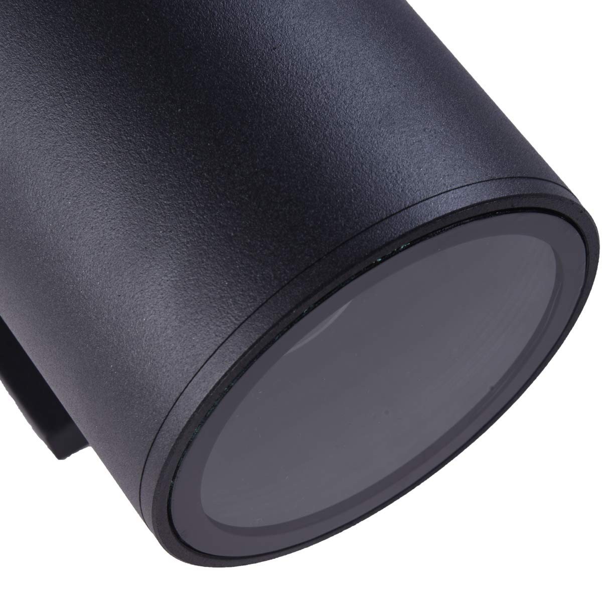 mirrea Modern Outdoor Porch Light Patio Light in 2 Lights with Aluminum Cylinder and Tempered Glass Cover Waterproof Wall Sconce 2 Pack (Matte Black)