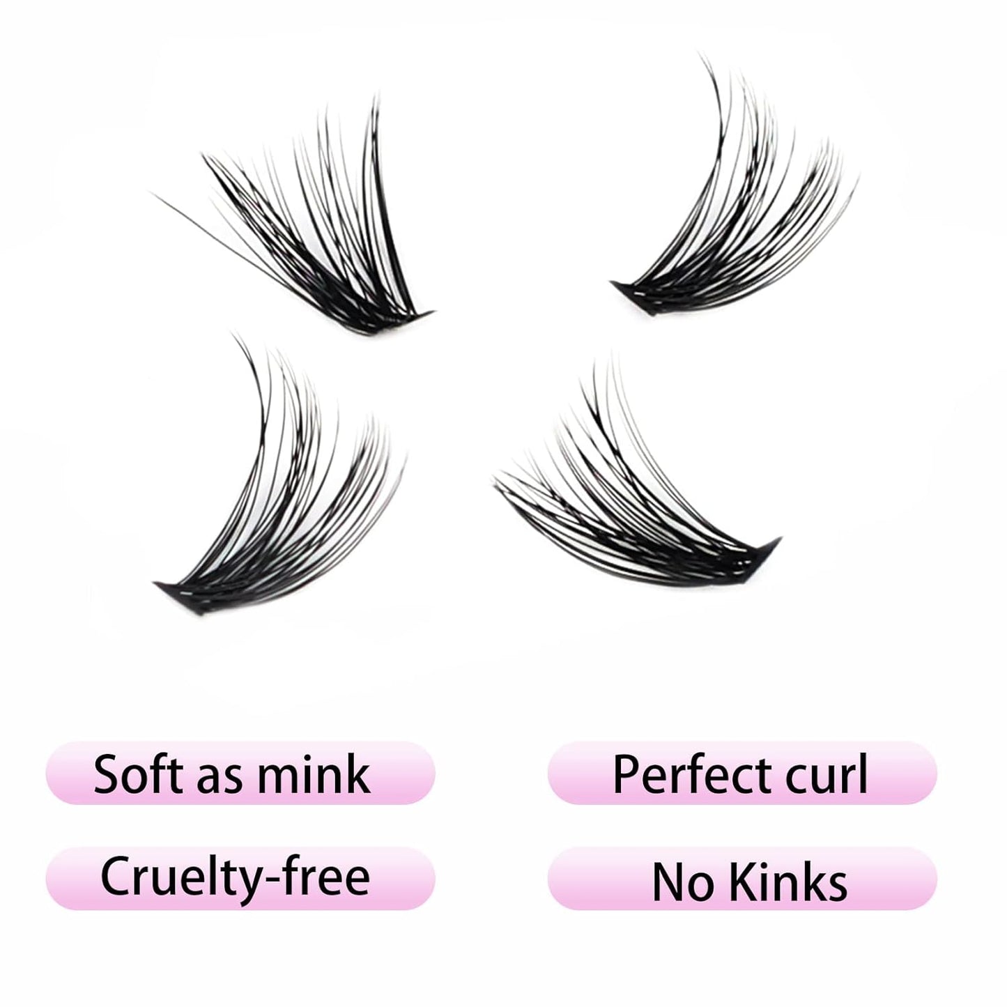 Lash Clusters LAUBESS Individual Lashes Waterproof Eyelash Clusters DIY Cluster Eyelash Extensions Soft Cluster Lashes Beginners (40D-D-16)