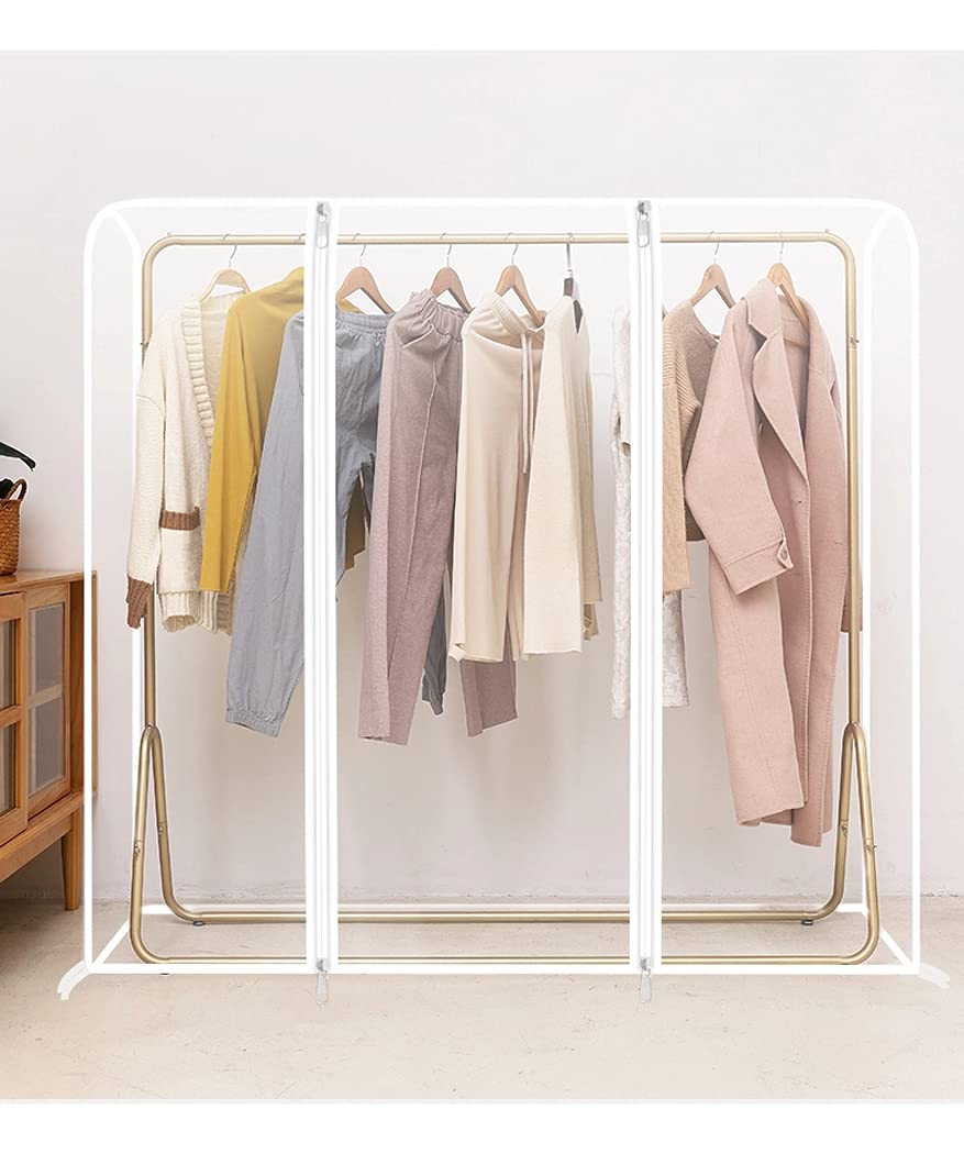 TzBBL Clothing Rack Cover, Clothes Garment Rack Cover 6 Ft - with 2 Durable Zippers, Waterproof Cover for Clothing Hanging Rack 71" X 20" X 52" (180 X 50 X 133 cm) - Only Cover