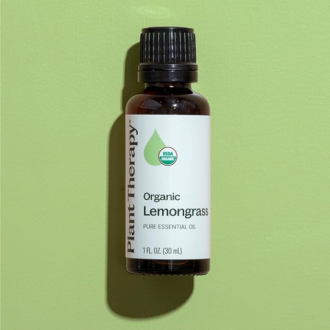 Plant Therapy Organic Lemongrass Essential Oil 100% Pure, USDA Certified Organic, Undiluted, Natural Aromatherapy, Therapeutic Grade 30 mL (1 oz)