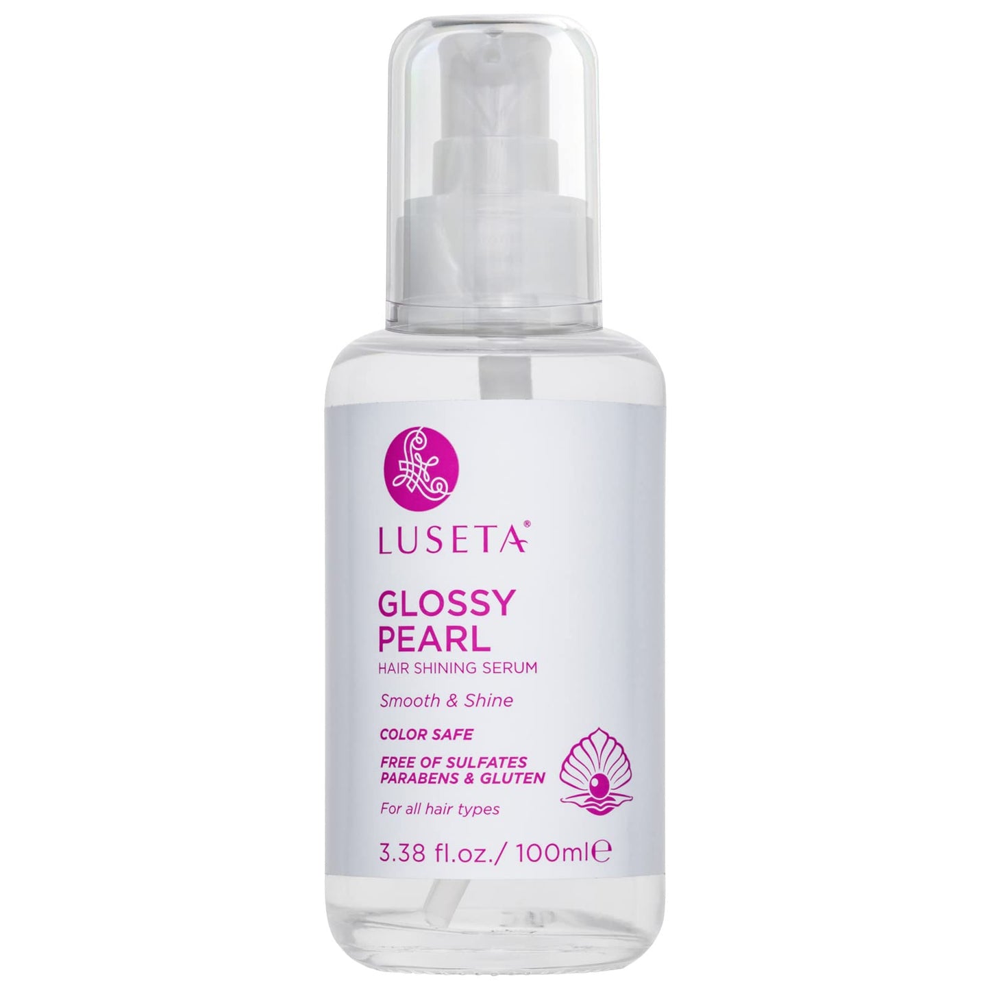 Luseta Glossy Pearl Shining Serum for Frizzy Hair Smoothing and Nourishing with Pearl Extract, Awakening Shine for Dull Hair - 3.38 oz