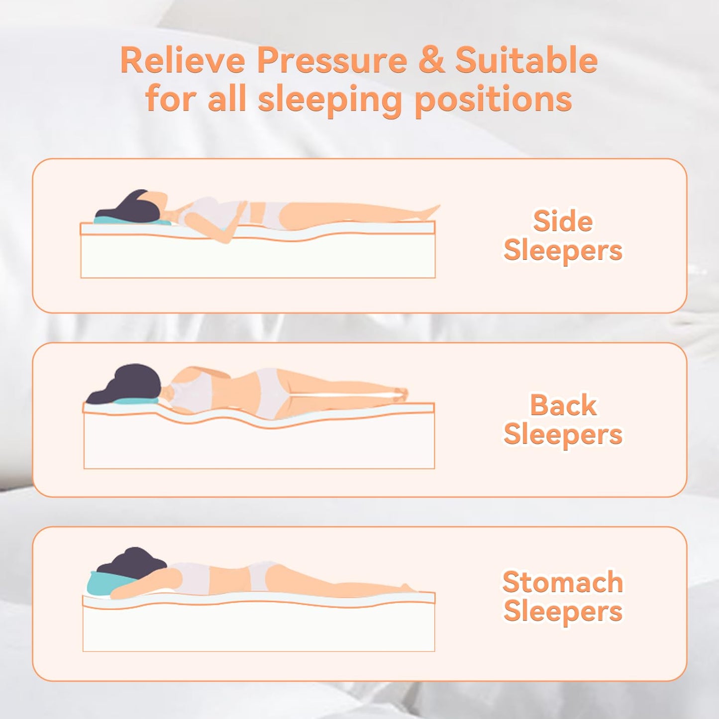 Topllen Queen Mattress Topper for Back Pain Relief, Extra Thick Pillow Top Plush Mattress Pad with Deep Pocket, Soft Pillowtop Queen Size Bed Toppers Filled Fluffy Down Alternative, White
