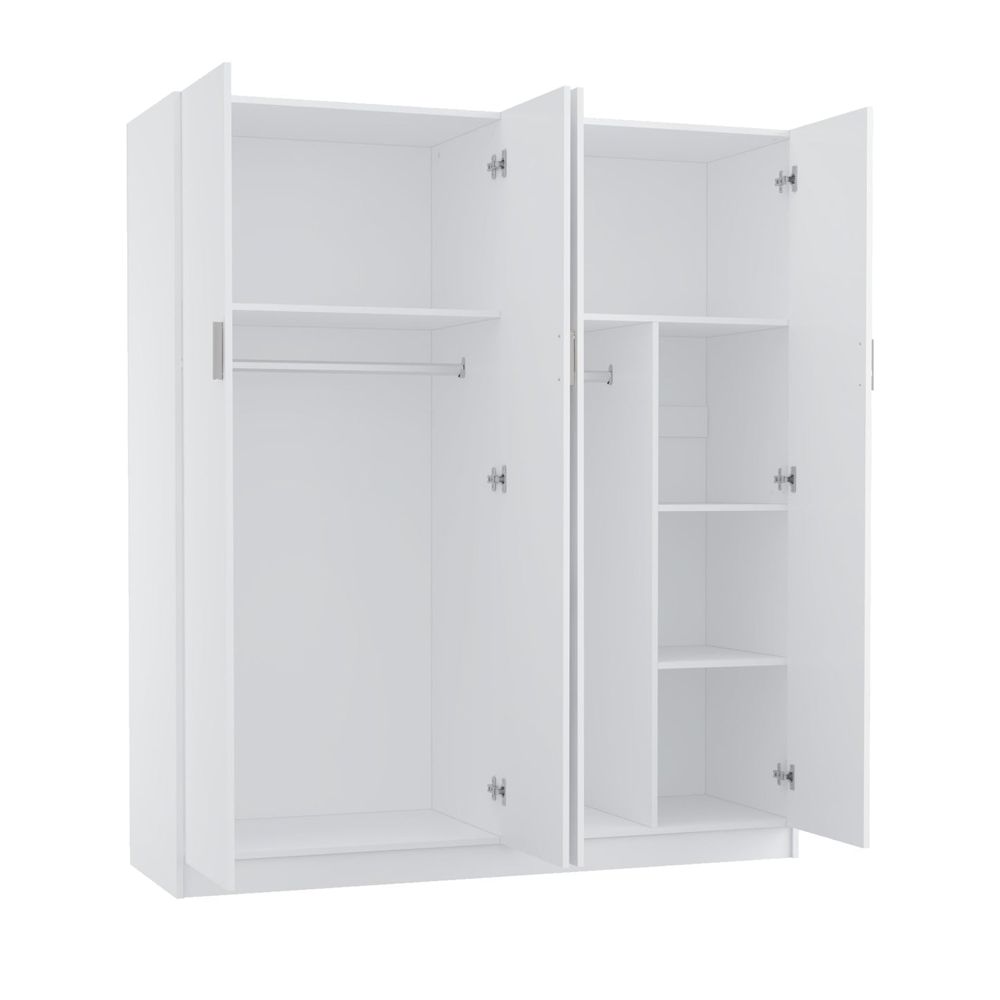 Panana Large Wardrobe Closet with Storage Shelves, 4 Door Armoires Wardrobe with 5 Shelves and 2 Hanging Rails for Bedroom