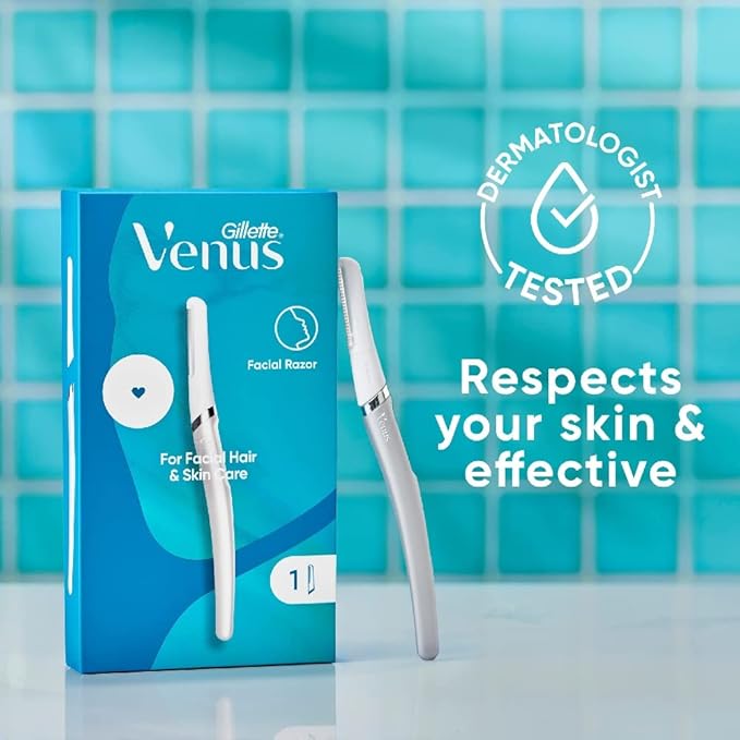 Gillette Venus Dermaplaning Tool, 2 Blade Refills, Exfoliating Face Razors for Women, Eyebrow and Facial Dermaplane Razor