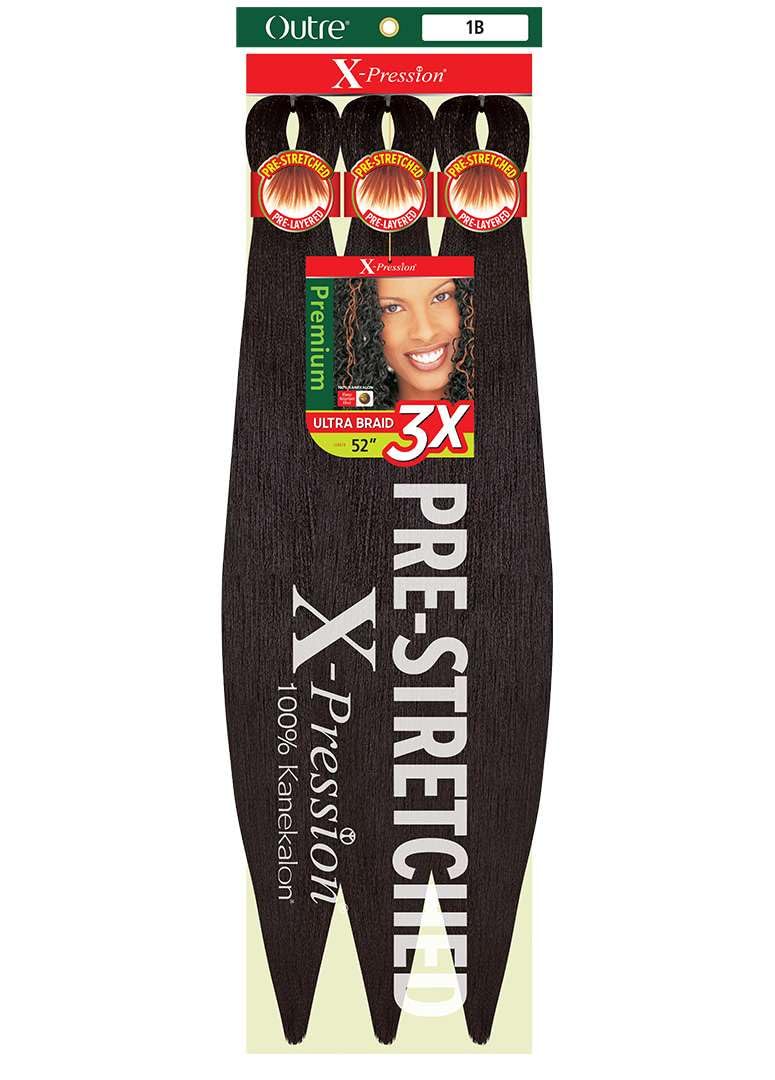 [3 PACK DEAL] Outre X-Pression Braid-Pre Stretched Braid 52" 3X 3 Packs (M1B/30)