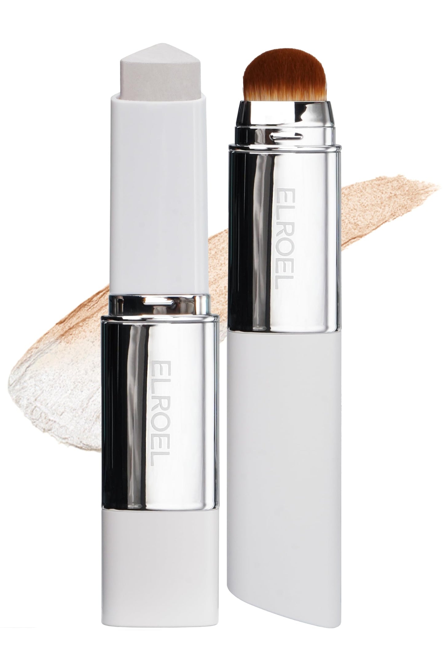 BLANC Cover Cream Stick V - Korean Color-Changing Foundation with Detachable Brush - Full to Medium Coverage Base Makeup (203 Medium, 0.45 oz)