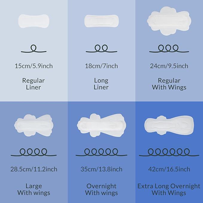 100% Organic Overnight Pads for Women, Ultra Thin Extra Heavy Flow Menstrual Sanitary Napkins with Wings Cotton Extra Coverage Period-Pads Super Absorbency Feminine Pad (Overnight, Size 5, 36 Ct)
