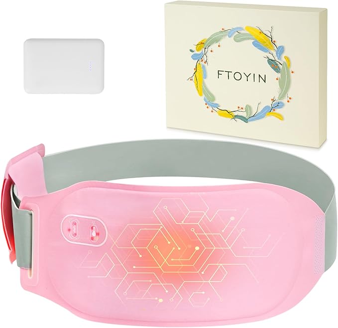 Portable Heating Pad for Cramps and Back Pain, Menstrual Cramp Relief Wearable Heating Pad for Women and Girls, Wireless Heating Pads with 3 Temperature Setting & Battery Powered
