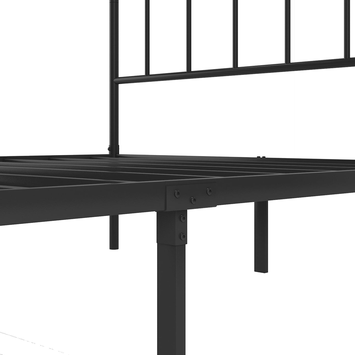YuanDesign Metal Platform Bed Frame with Headboard, Sturdy Metal Frame, No Box Spring Needed(Queen)