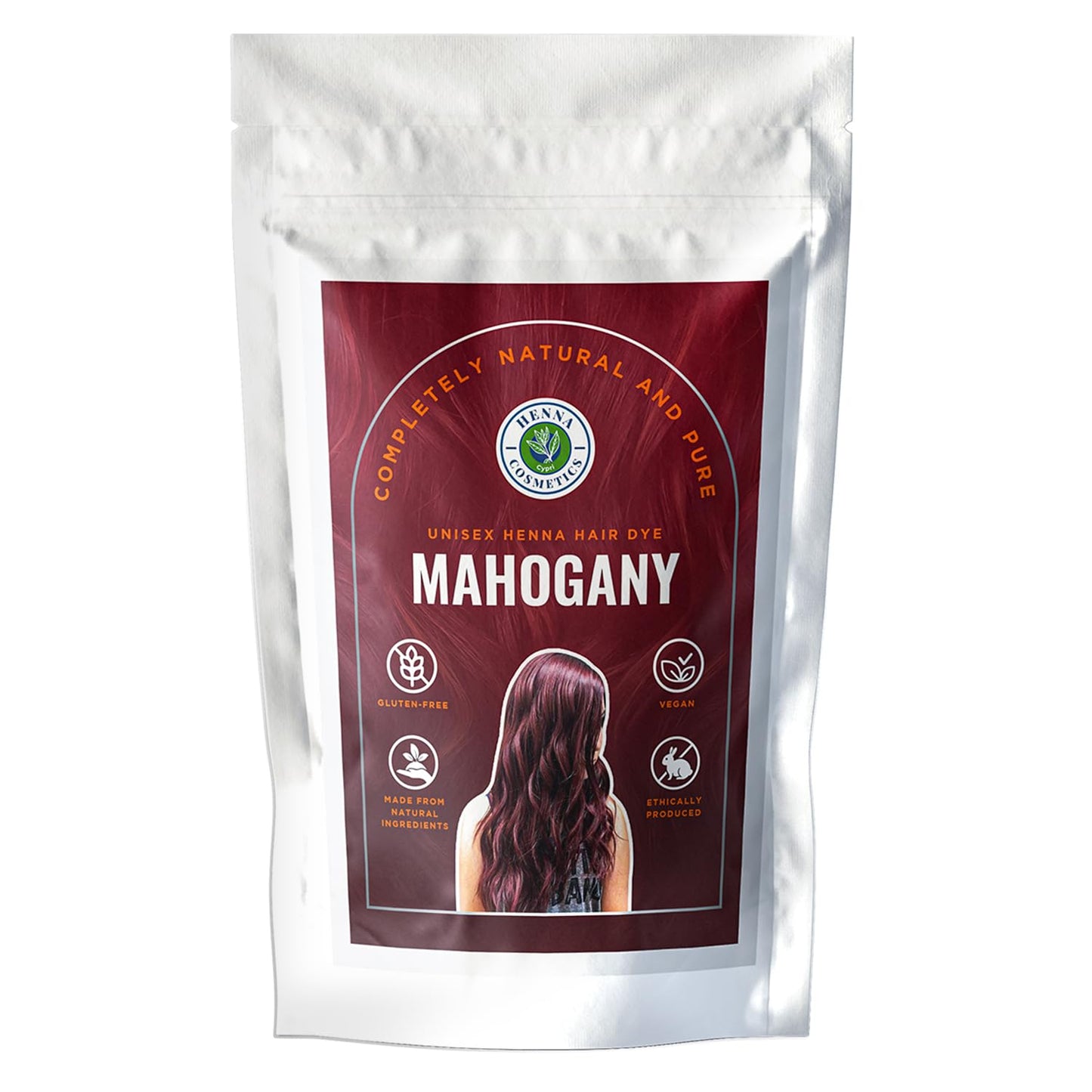 Henna Cosmetics Cypri Natural Henna Hair Color Dye, 100% Pure Henna Powder for Hair Growth Organic (Mahogany, 100 Gr + Free 50 Gr.)
