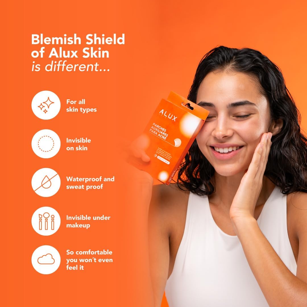 ALUX Skin Pimple Patches for Face, 90 Unit, Hydrocolloid Skin Care Acne, Safe for Sensitive Skin, Use Under Makeup, Absorbing Spot Cover Stickers for Zits, Blemishes, Pimples, Breakouts (3 pack)
