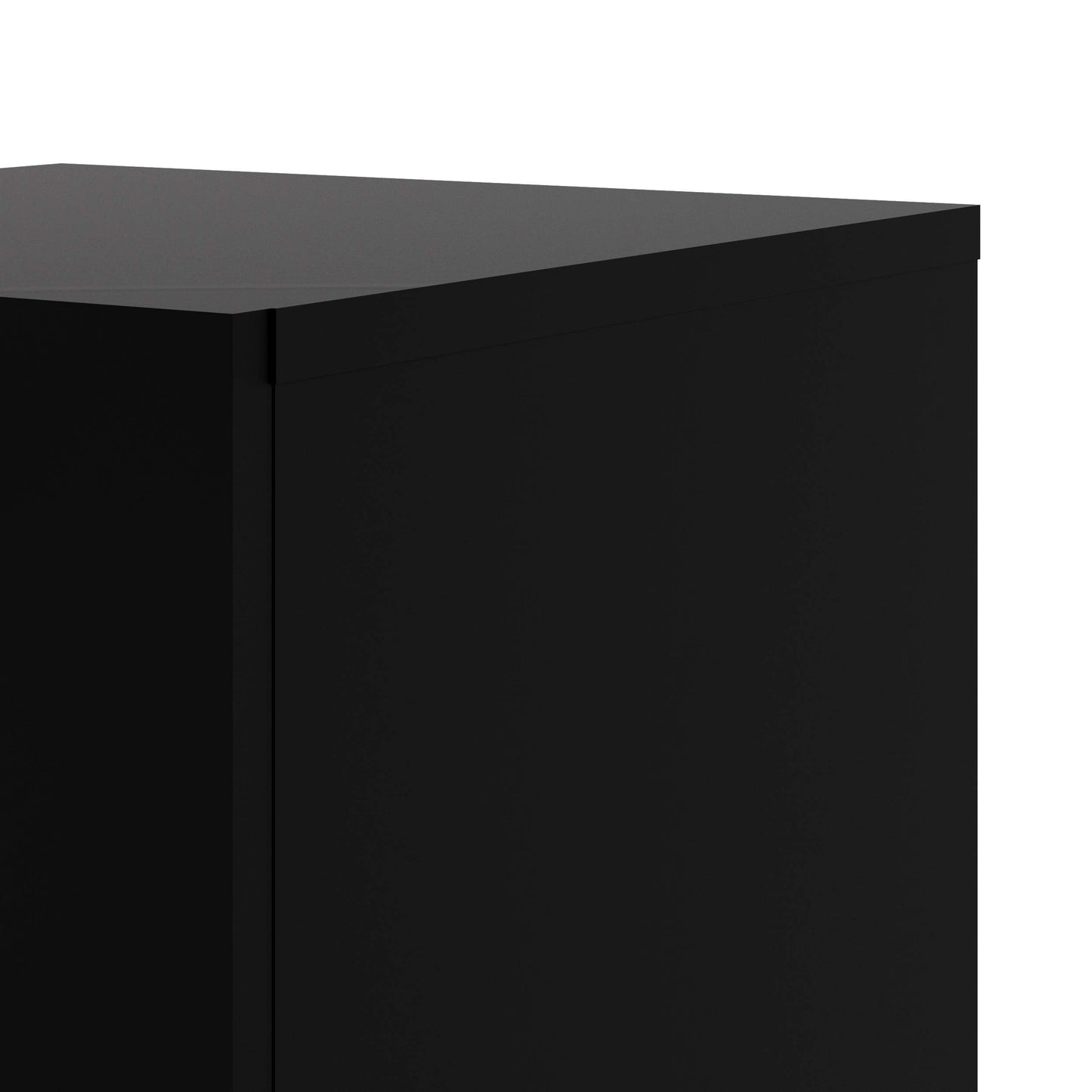 Tvilum, 2 Drawer Nightstand for Bedroom, Modern Silver Drawer Handles, Contemporary, Black