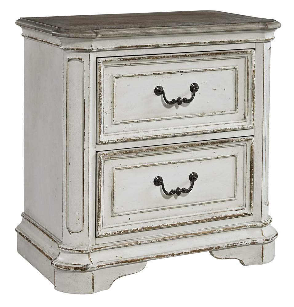 Liberty Furniture Industries Magnolia Manor 2 Drawer Night Stand, W28 x D17 x H28, White