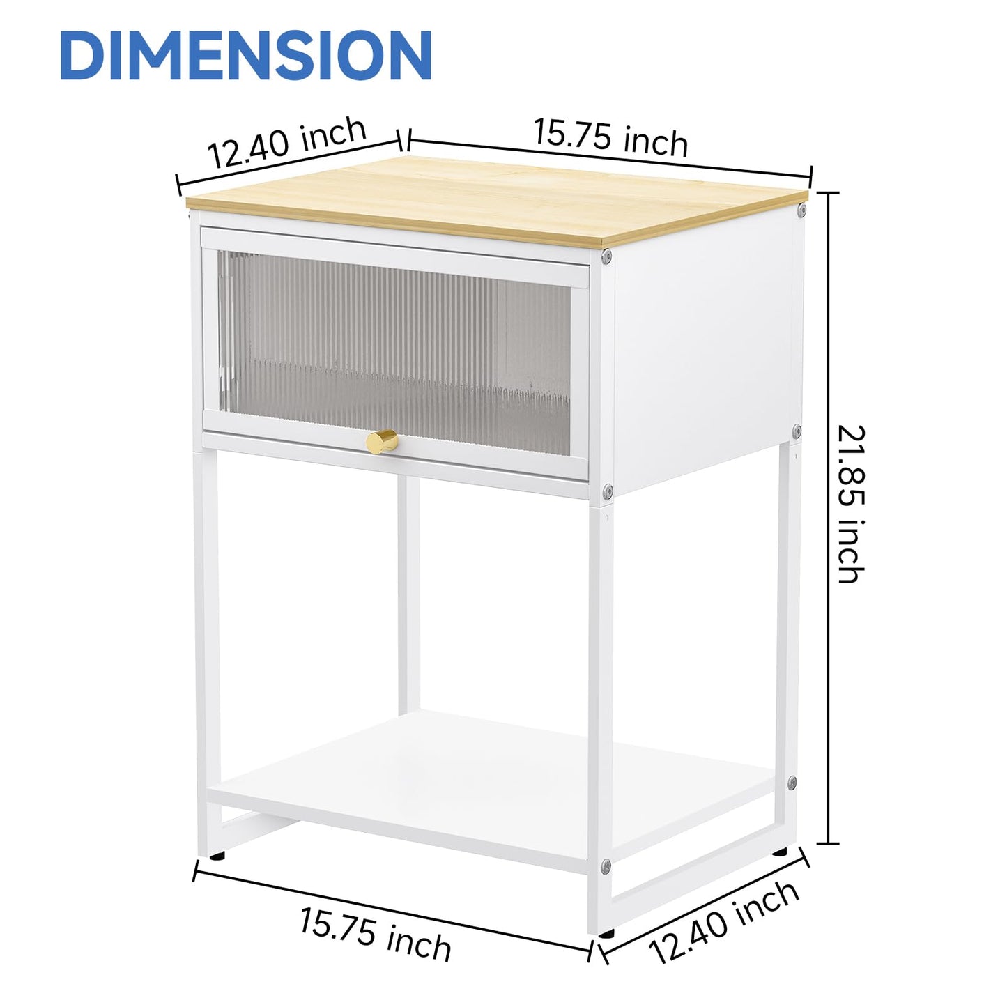 SYKIARIOL White Nightstand, End Table with Cute Storage for Bedroom Furniture,Bed Side Table for Kids Nightstand,Bedside Table for Girls Bedroom Furniture,Living Room,Dorm,White
