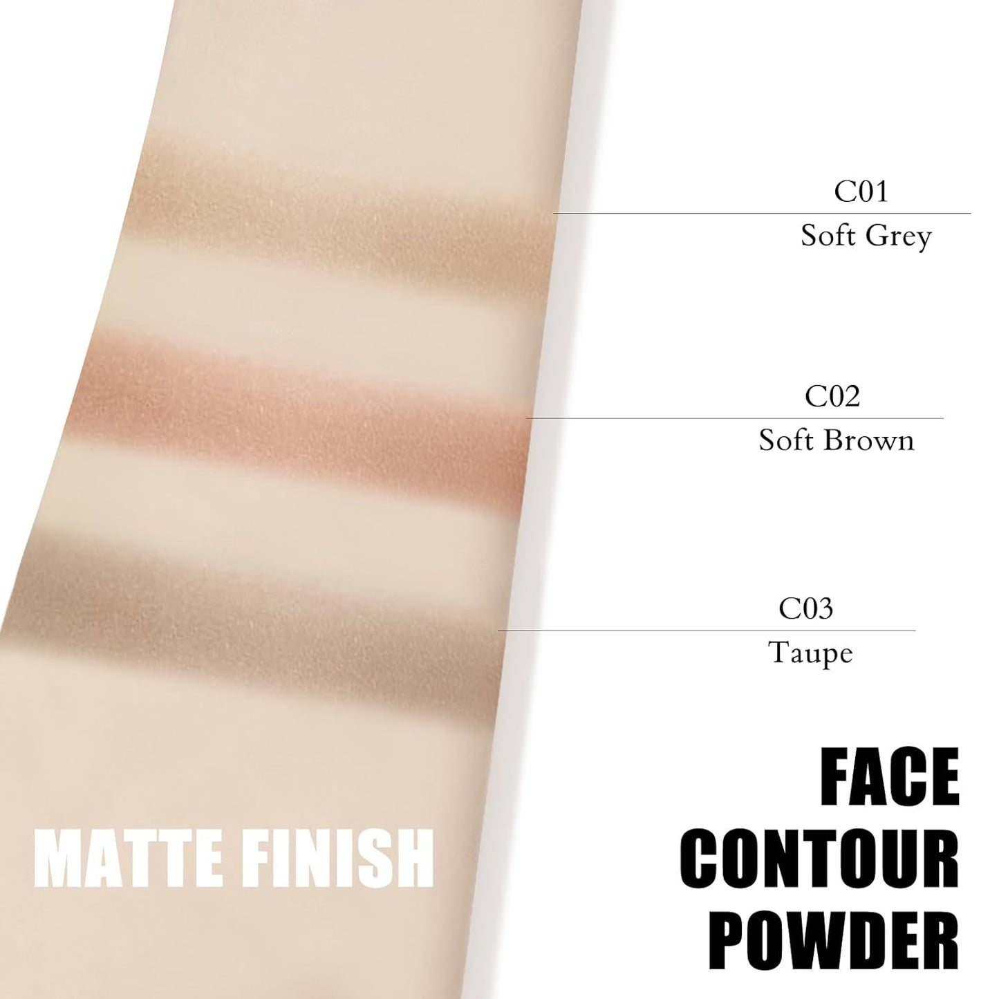 Contour Palette with Brush, Cream Contour Powder Palette Bronzer Powder Matte Bronzer Palette Cool Toned Contour Kit with Mirror for Face Sculpting Contour Makeup (#C02 Soft Brown)