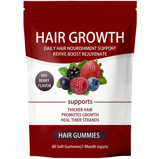 FORTIRISE Lumin Hair Growth Gummies – Biotin, Vitamins & Plant Extracts, Supports Healthy Hair Growth & Strength, Skin & Nail Care - Mixed Berry Flavor, 60 Gummies