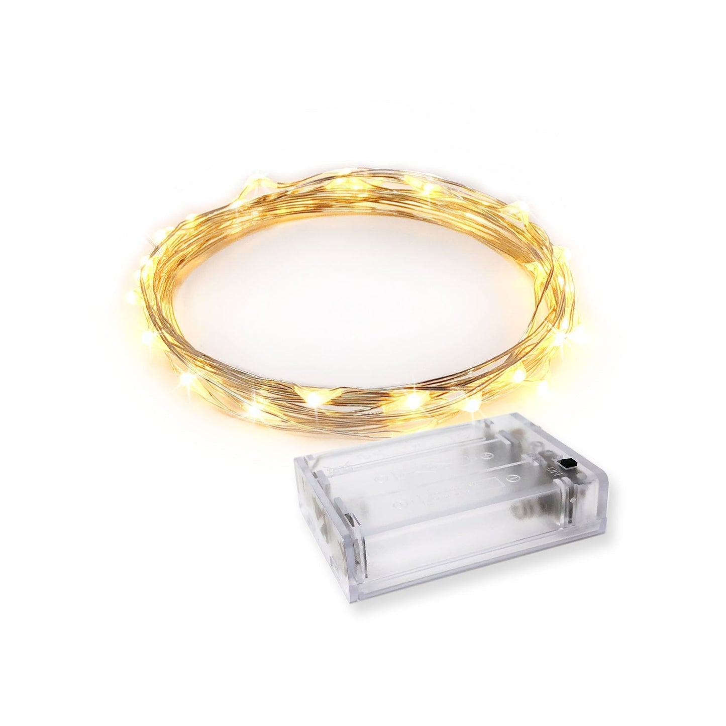RTGS 30 LEDs Warm White Color String Lights Silver Wire Indoor and Outdoor 9.5 Feet Firefly Starry Fairy Lights Battery Powered for DIY, Christmas, Holidays, Party, Bedroom and Centerpieces