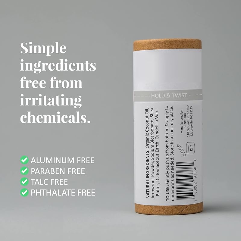 J&L Naturals Aluminum Free Deodorant for Men & Women | 100% Natural Ingredients With Coconut Oil, Shea Butter, & Essential Oils | Sustainable, Eco-Friendly (Rosemary & Cedarwood, 3.0 Oz (Single))
