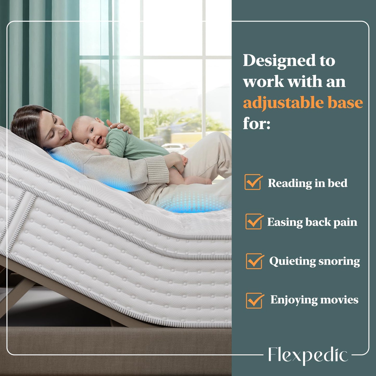 Firm Mattress Queen Size 12 Inch - Cooling Hybrid Mattress in a Box with Individual Pocket Spring for Extra Back&Lumbar Support, Adjustable Bed Compatible, 365-Nights Trial,Fiberglass-Free,CertiPUR-US