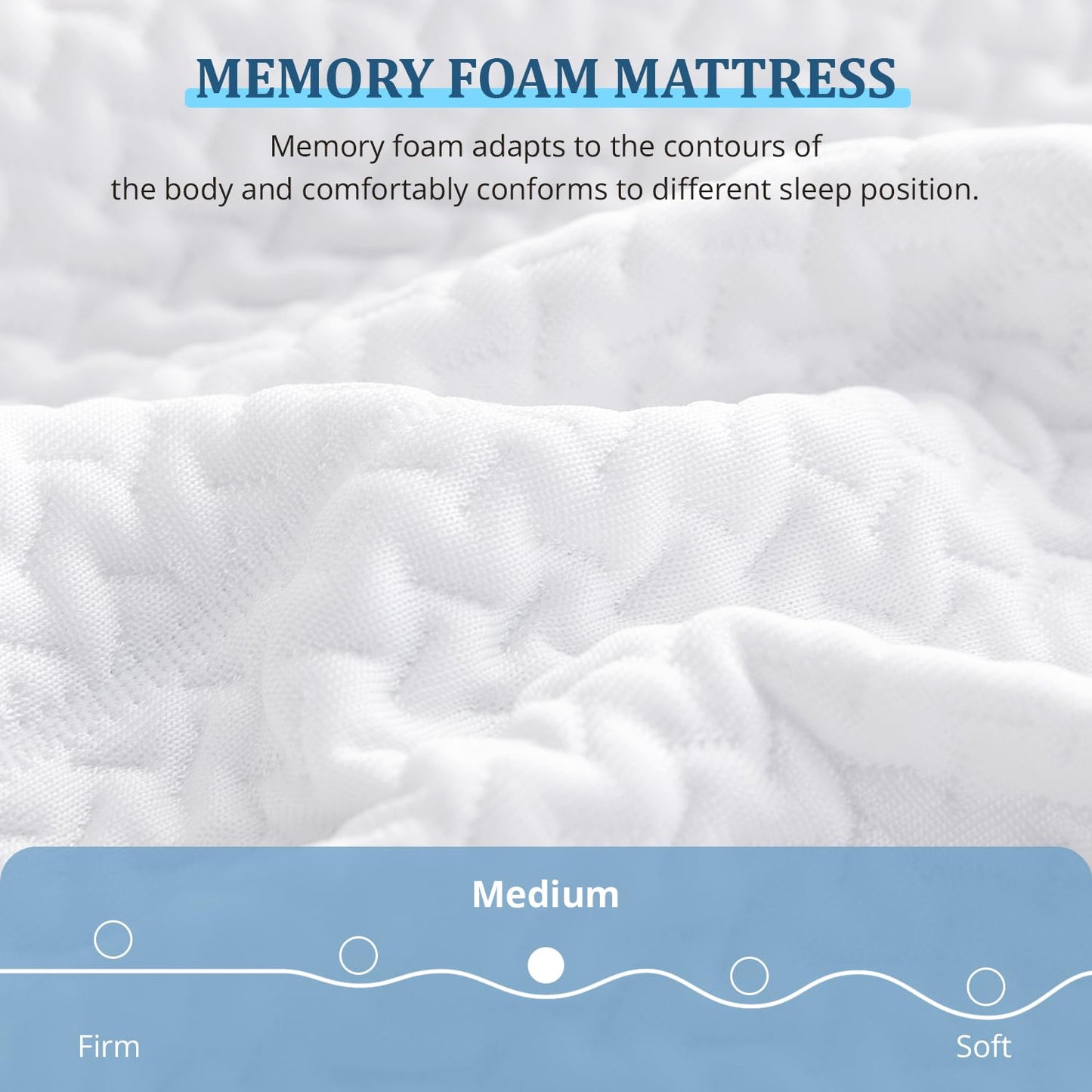 EGOHOME 12 Inch Queen Mattress, Memory Foam, Bed in a Box, Medium Firm Mattress for Back Pain Relief, Fiberglass Free, CertiPUR-US Certified, 60”x80”x12”, White