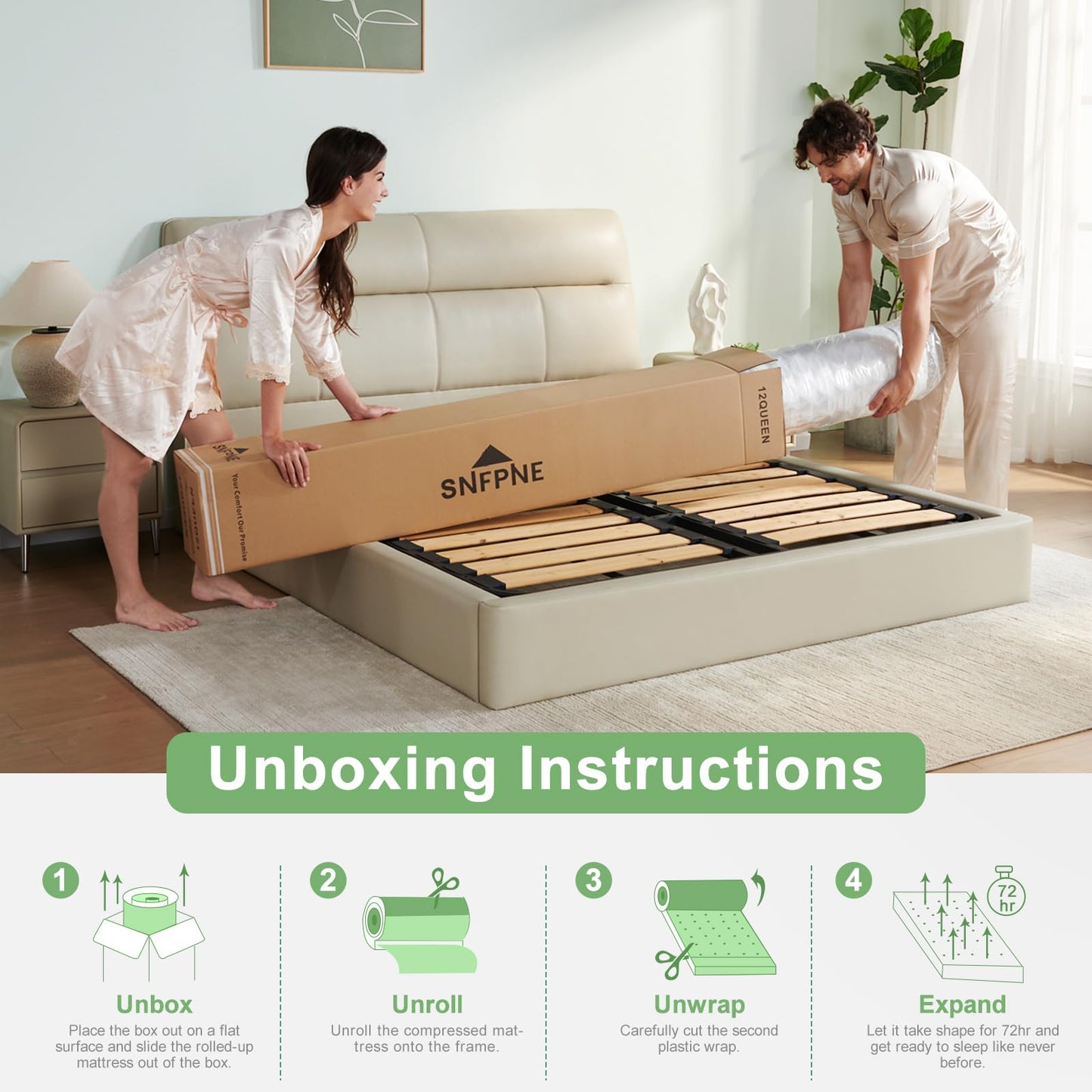 Full Mattress,10 Inch Full Size Mattresses in a Box,Memory Foam Hybrid Mattress,with Individual Pocket Spring - Pressure Relief, Motion Isolation, Cool Sleep, 75" x 54"