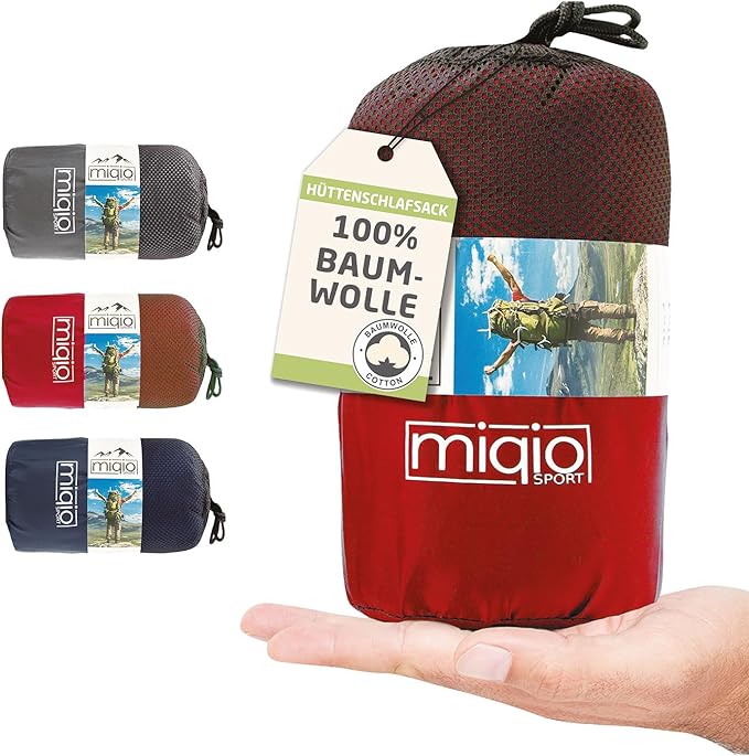 2-in-1 Sleeping Bag Liner and XL Sized Travel Sheet - All Around Zipper - 100% Cotton - Ultra Lightweight Sleep Liner for Hotel Hostel and Camping