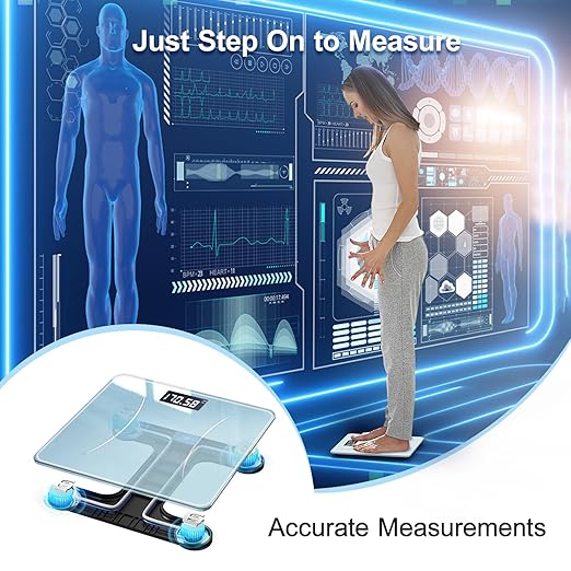 Digital Scale for Body Weight, Weight Scale, Bathroom Scale, Body Scale, Body Weight Scale, LED Display, Supports Up to 400 Lb, Batteries Included (White)