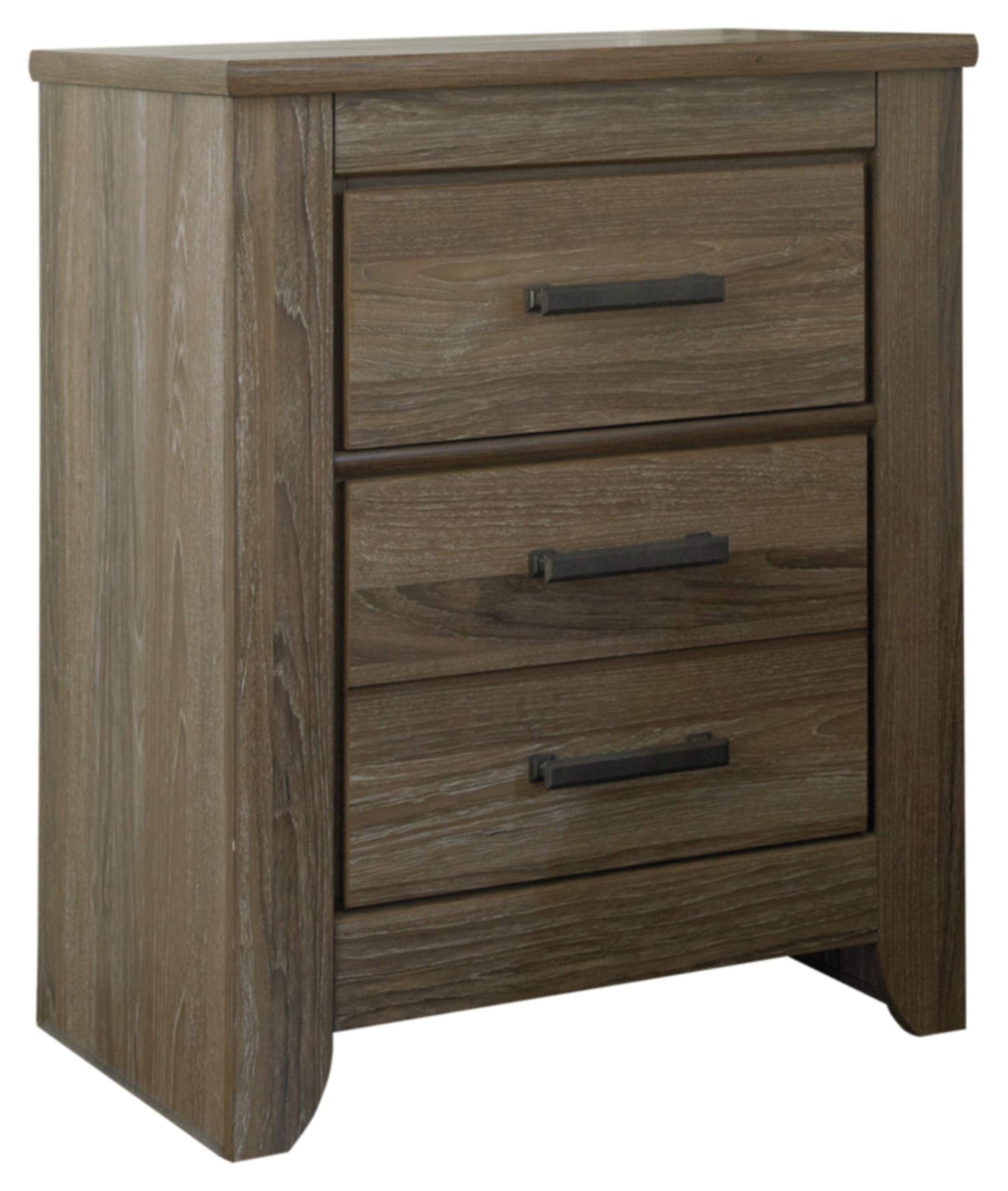 Signature Design by Ashley Zelen Rustic Contemporary 2 Drawer Nightstand, 29.45" Tall, Warm Gray