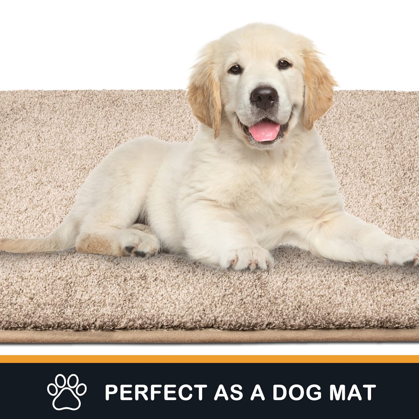 PURRUGS Dirt Trapper Door Mat 24" x 35.5", Non-Slip Machine Washable Entry Rug, Shoe Scraper, Dog Doormat, Super Absorbent Welcome Mat for Front & Back Door, Muddy Shoes & Paws, Taupe