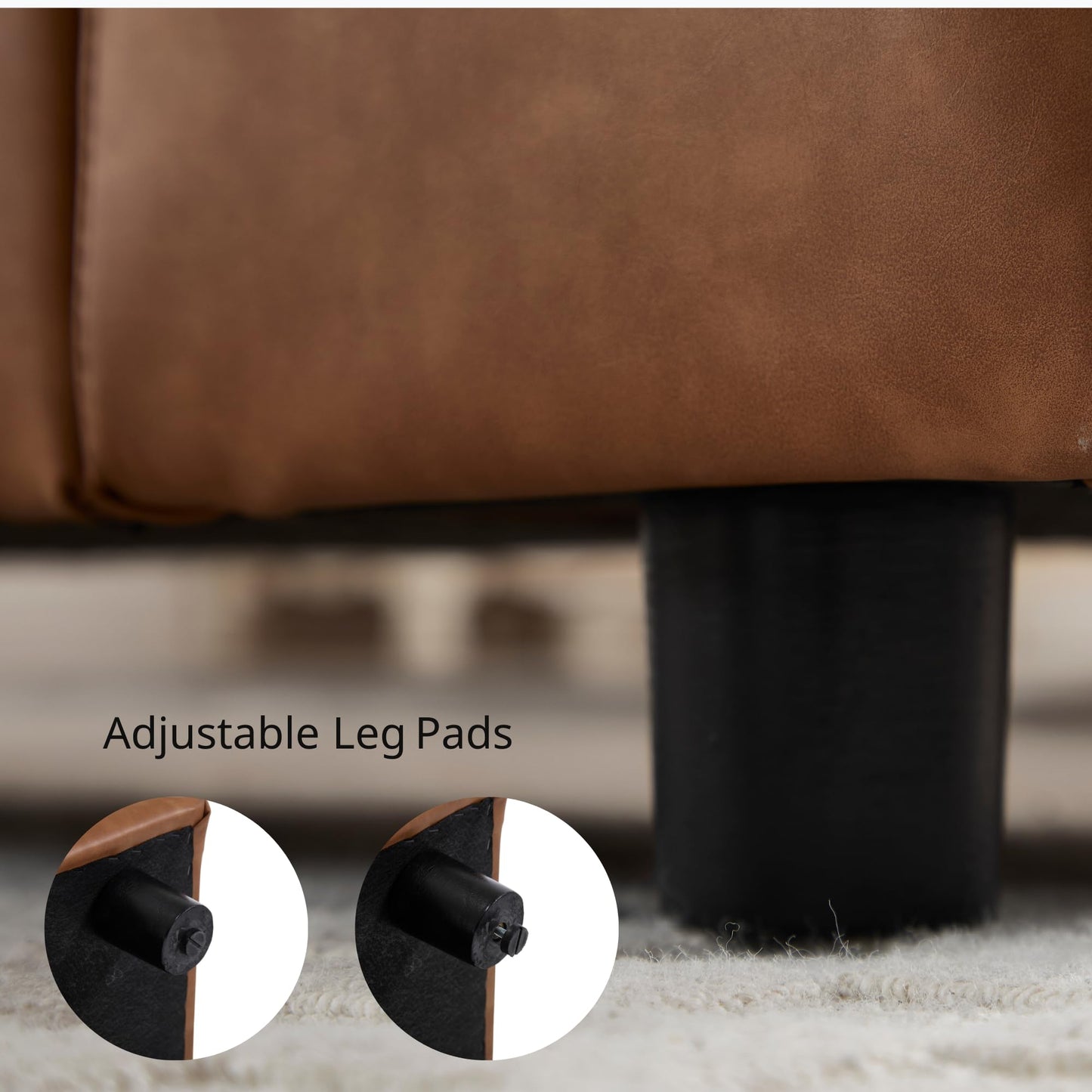 Janoray Storage Ottoman Bench 55 Inch Upholstered Comfy PU Leather End of Bed Bench with Large Storage for Bedroom/Living Room/Entryway/Closet(Brown)