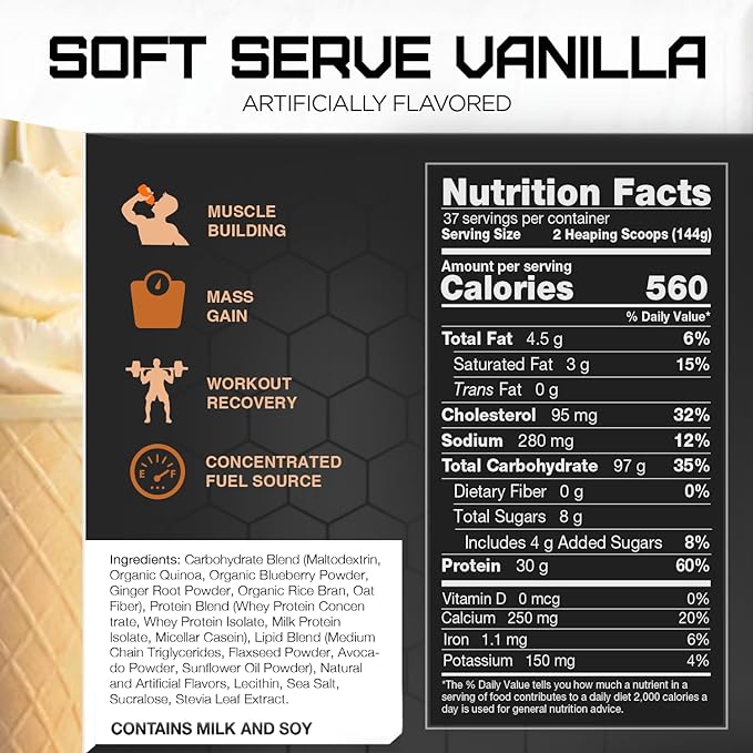 RIVAL NUTRITION Clean Gainer - Soft Serve Vanilla 12lb