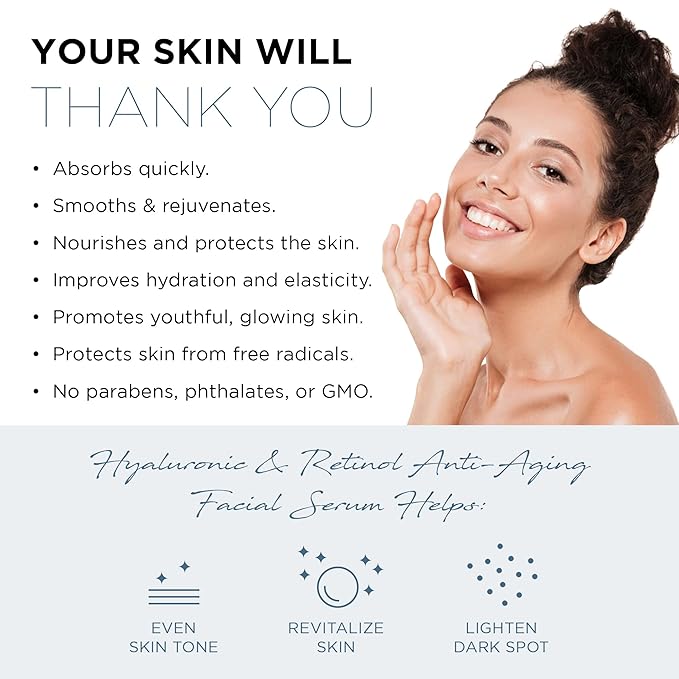 Azure Cosmetics Hyaluronic Acid Serum For Face - Ultra Hydrating, Dermatologist Tested, Anti-Aging Moisturizer for Dark Spots, Fine Lines & Wrinkles - Vegan, Clean Beauty, Korean Skin Care - 1.69 oz