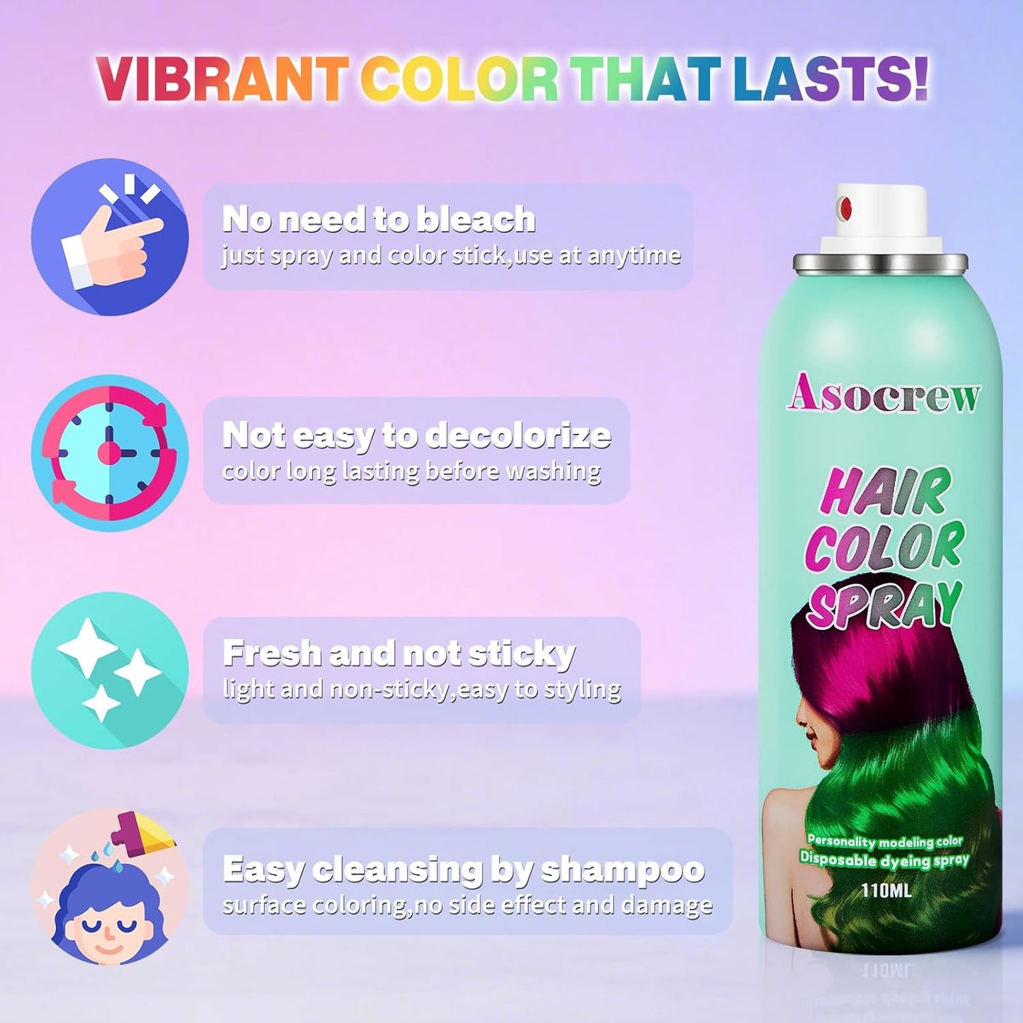 Gold Hair Spray,Hair Color Spray Dye,Blonde Temporary Hair Color Spray for Kids Women,Hair Color Dye Pomades,Washable Gold Hair Color Spray Natural Cream for Party,Halloween,Cosplay(Blonde)