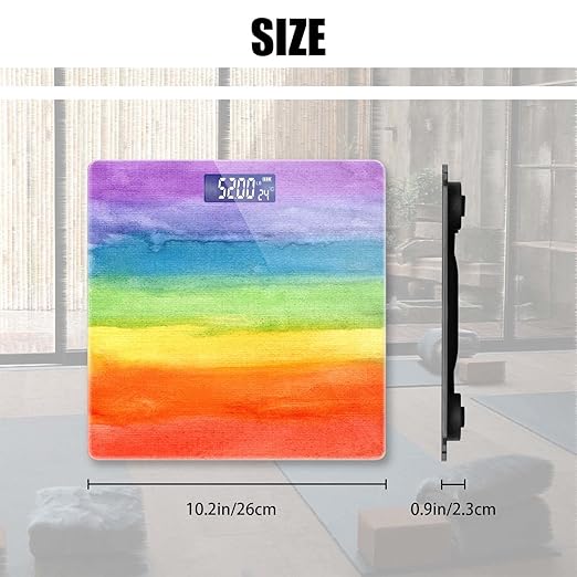 Weight Scale Digital Scale for Body Weight Bathroom Scales Personalized Scale for Body Weight 400 lbs with Large Backlit Display Easy Read - Rainbow Colorful Strips