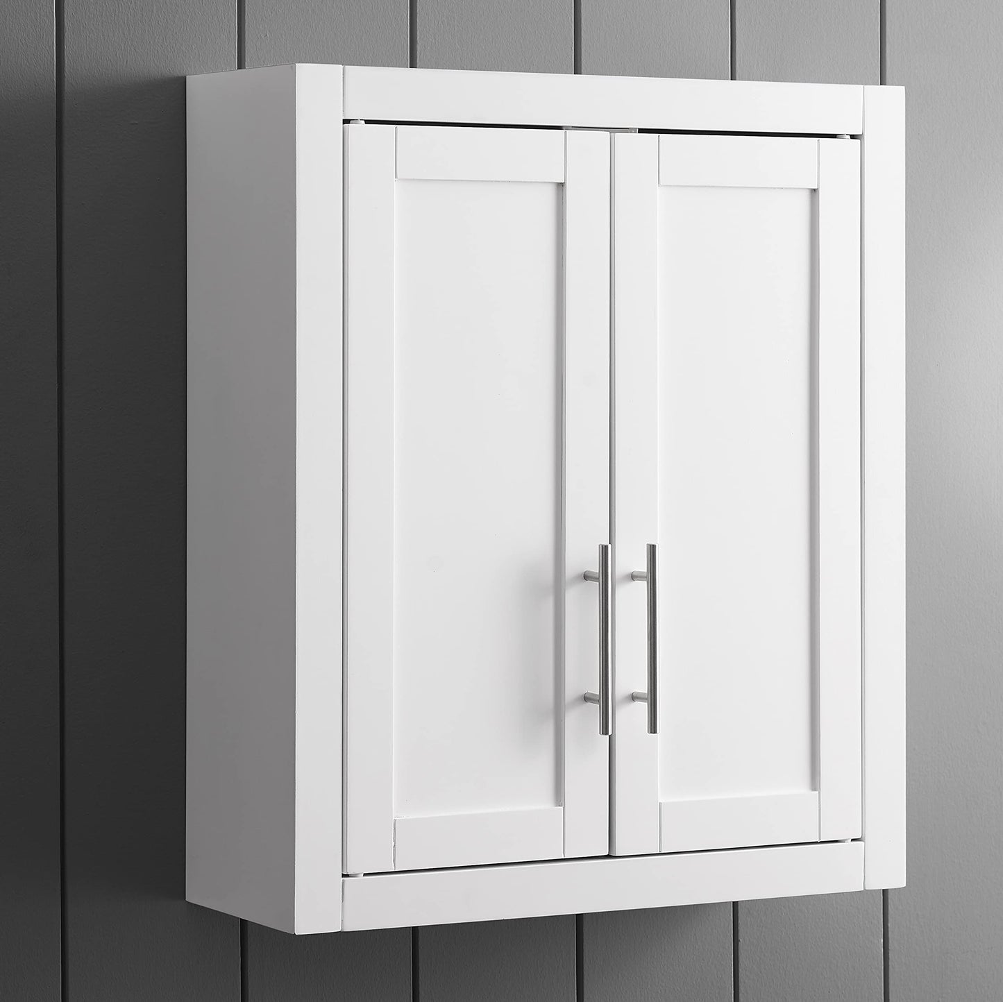 Crosley Furniture Savannah Wall Mounted Bathroom Storage Medicine Cabinet with Shelves, White