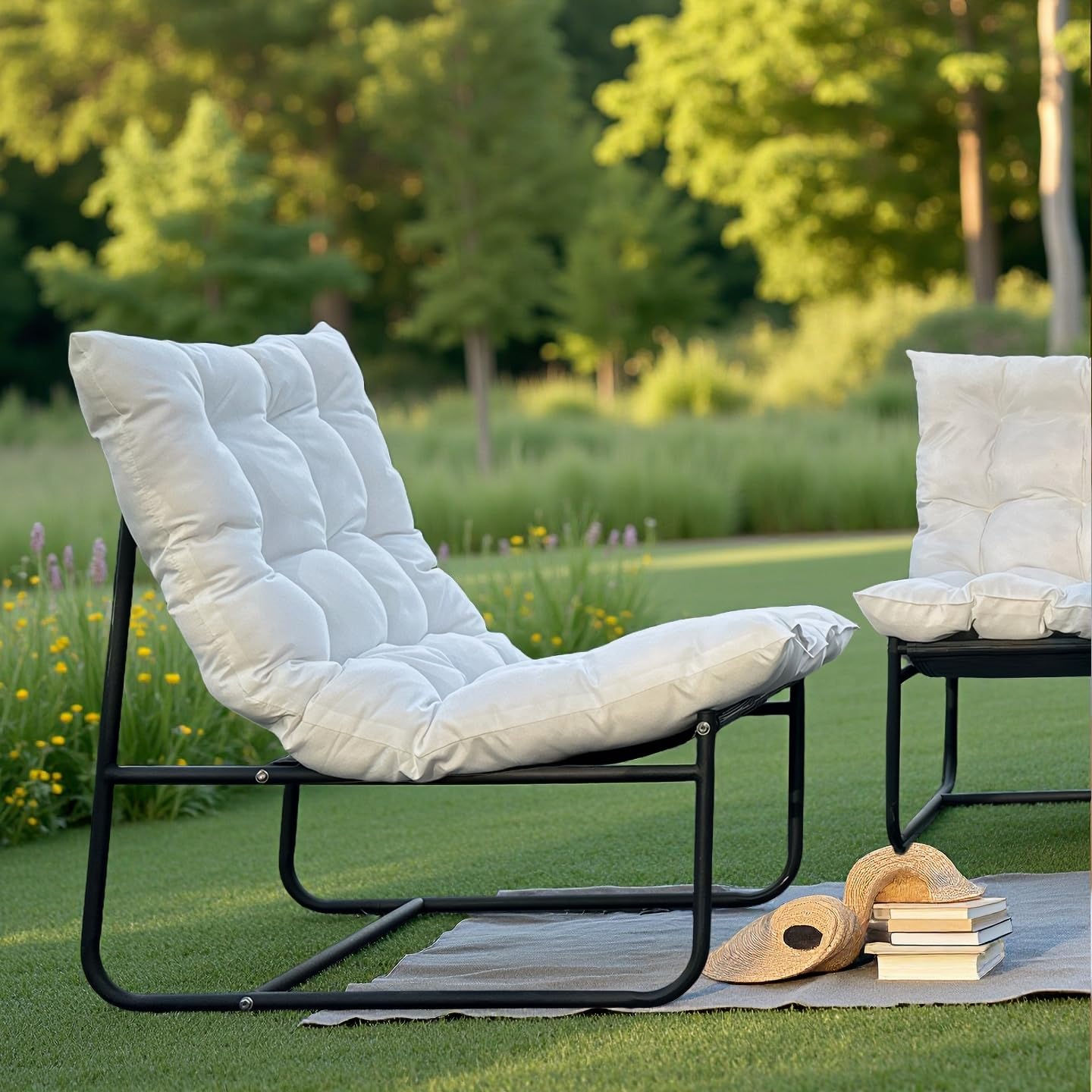 DAYAOUTDOOR Sectional Outdoor Furniture, Patio Couch Set with Cushion, Modern Patio Conversation Sets with Table, Outdoor Sofa Set for Balcony, Lawn, Deck & Porch, White