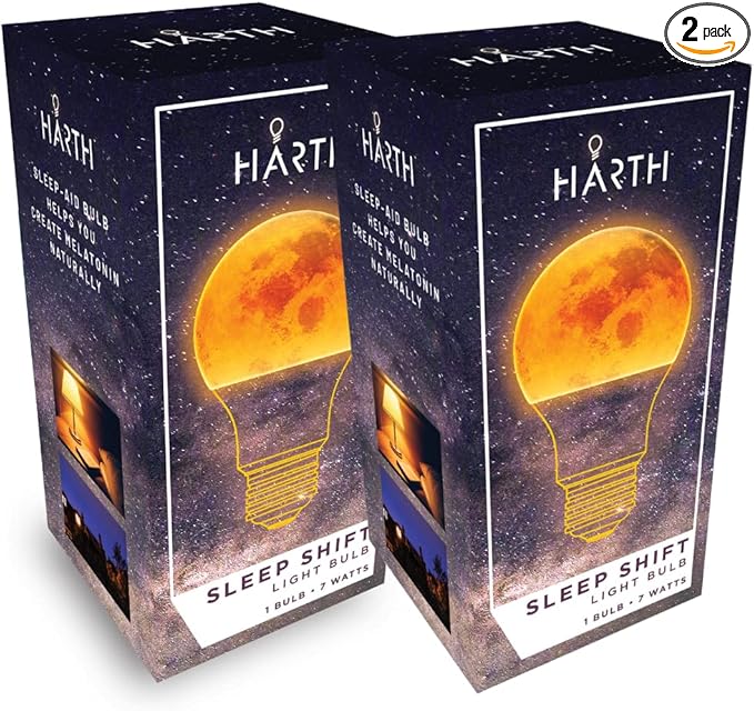 2 Pack Sleep Amber Light Bulbs I Blue Light Blocking Led Lights for Bedroom Soft Warm Light Bulbs I 7 Watts E26 Led Bulb 60 Watt (Equivalent) I Night Light Bulbs for Lamp, Bedroom Lights, Kids Room