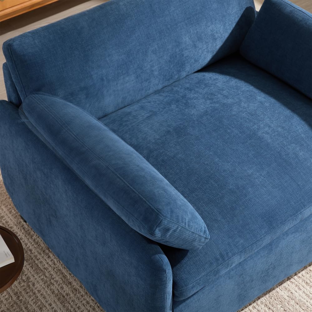 SweetSnuggle Oversized Chenille Single Sofa Chair, Modern Upholstered Comfy Armchair, Blocking Couch Lounge with Pillows for Living Room,Apartment,Bedroom