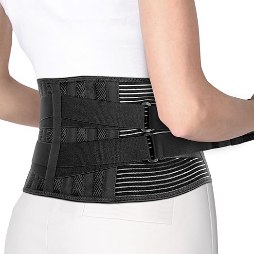 ORTONYX Lower Back Support Belt for Men and Women, Heavy Wok Lifting, Back pain Relief, Herniated Disc, Sciatica/Black M