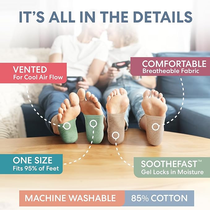 Dr. Frederick's Original Moisturizing Heel Socks for Cracked Heel Treatment - 6 Pairs - Socks for Dry Feet - Cracked Skin Repair & Overnight Hydration - Foot Care for Women & Men - Power Pack