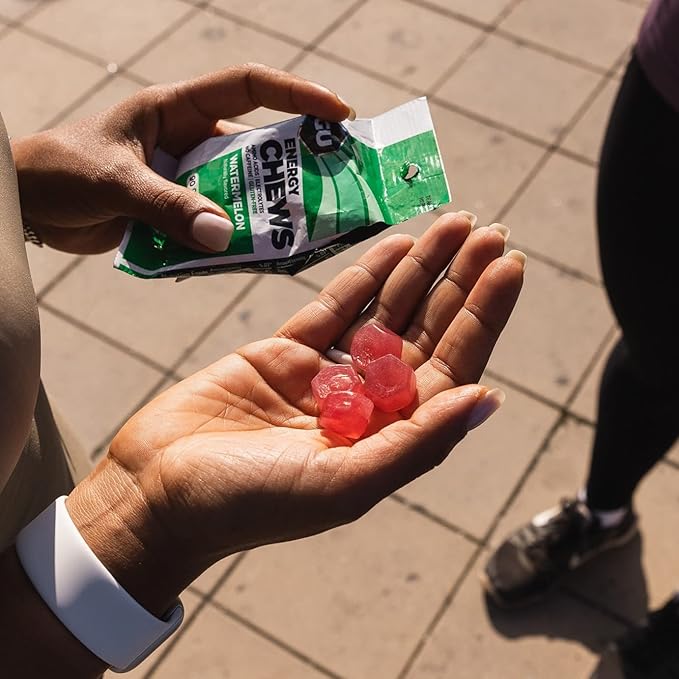 GU Energy Chews, Orange Energy Gummies with Electrolytes, Vegan, Gluten-Free, Kosher, Caffeine-Free, and Dairy-Free On-The-Go Energy for Any Workout, 12 Bags (24 Servings Total)