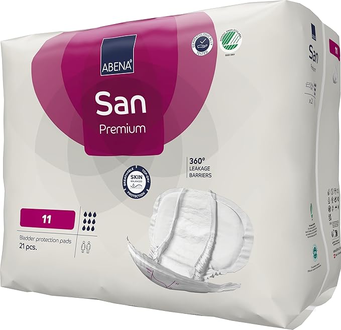 Abena San Premium Incontinence Pads, Heavy Absorbency, (Sizes 8 to 11), Size 11, 42 Count