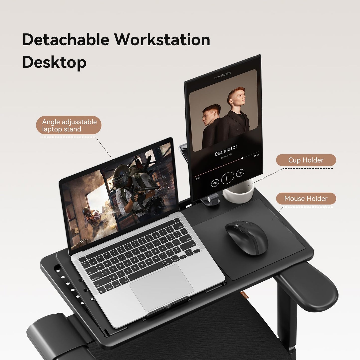 Newtral Office Chair Ergonomic with Footrest, Auto-Following Lumbar Support, High Back Desk Chair with 4D Armrest,136° Tilt Lock, Adjustable Seat Depth & Height (Supreme with Laptop Tray, Black)