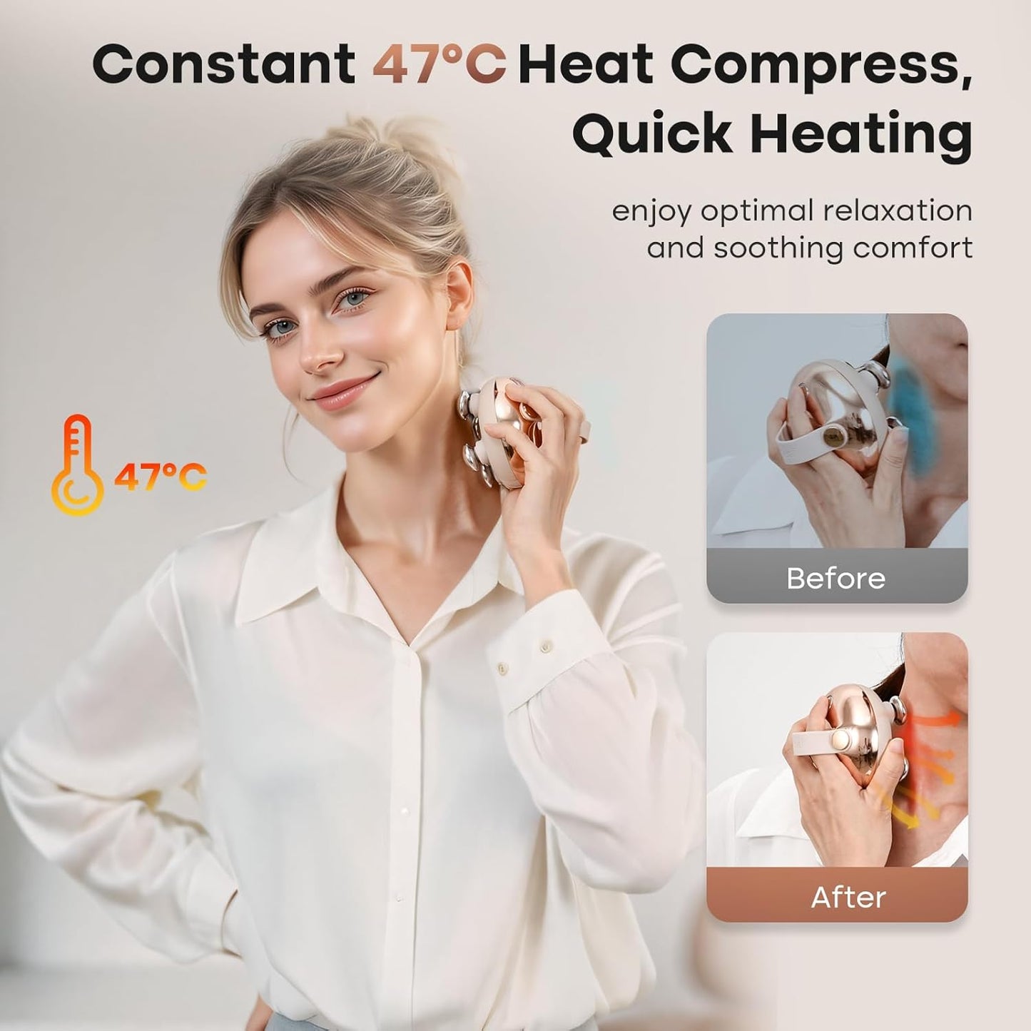 arboleaf Heated Scalp Massager Head Massager Scalp Stress Relax Hair Massager with Heat Cordless Kneading Massage Cat Massager, Gift for Mom Dad