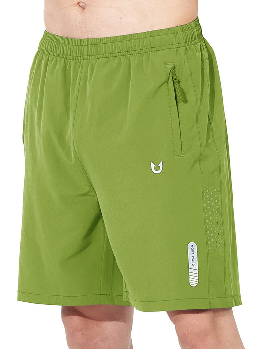 NORTHYARD Men's Athletic Running Shorts Quick Dry Workout Shorts 7"/ 5"/ 9" Lightweight Sports Gym Basketball Shorts Hiking Exercise GREENERY S